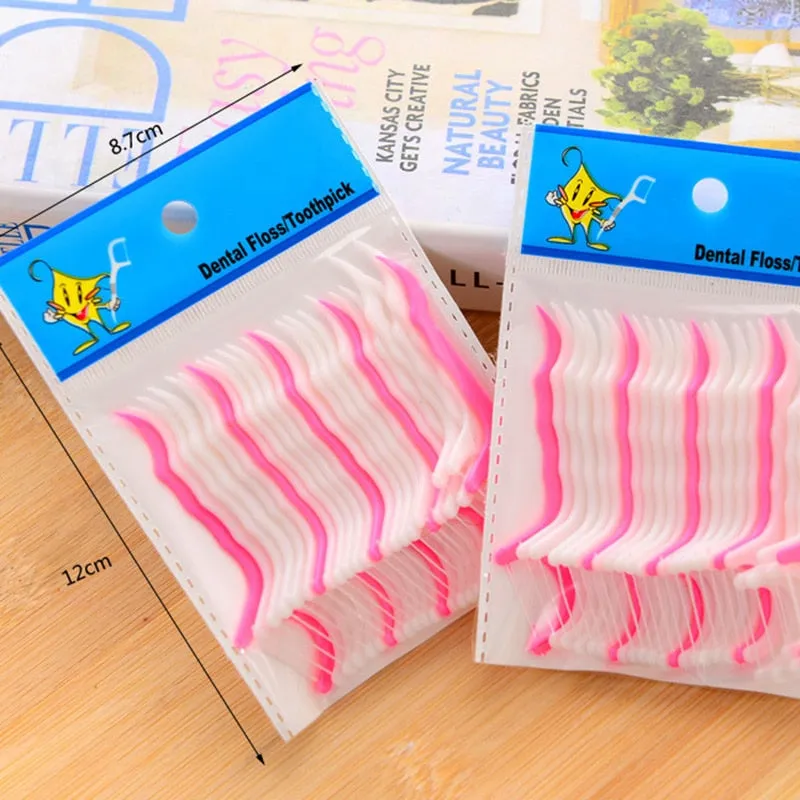100Pcs Dental Floss Flosser Picks Toothpicks Teeth Stick Tooth Cleaning Interdental Brush Dental Floss Pick Oral Hygiene Care 0ral irrigator