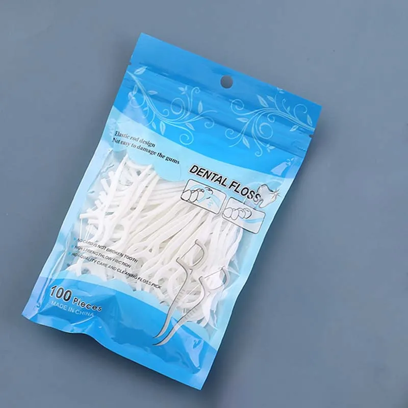 100Pcs Dental Floss Flosser Picks Toothpicks Teeth Stick Tooth Cleaning Interdental Brush Dental Floss Pick Oral Hygiene Care 0ral irrigator
