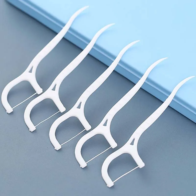 100Pcs Dental Floss Flosser Picks Toothpicks Teeth Stick Tooth Cleaning Interdental Brush Dental Floss Pick Oral Hygiene Care 0ral irrigator