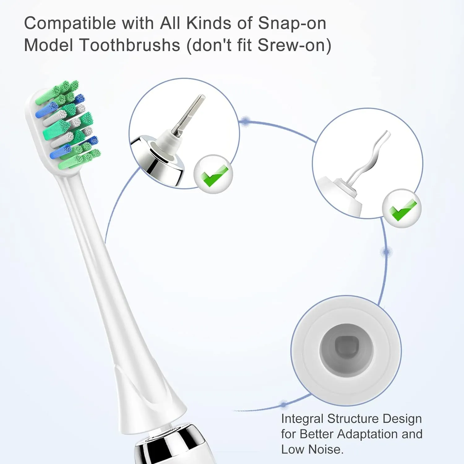 8Pcs Brush Heads for Philips Sonicare-Focused Cleaning