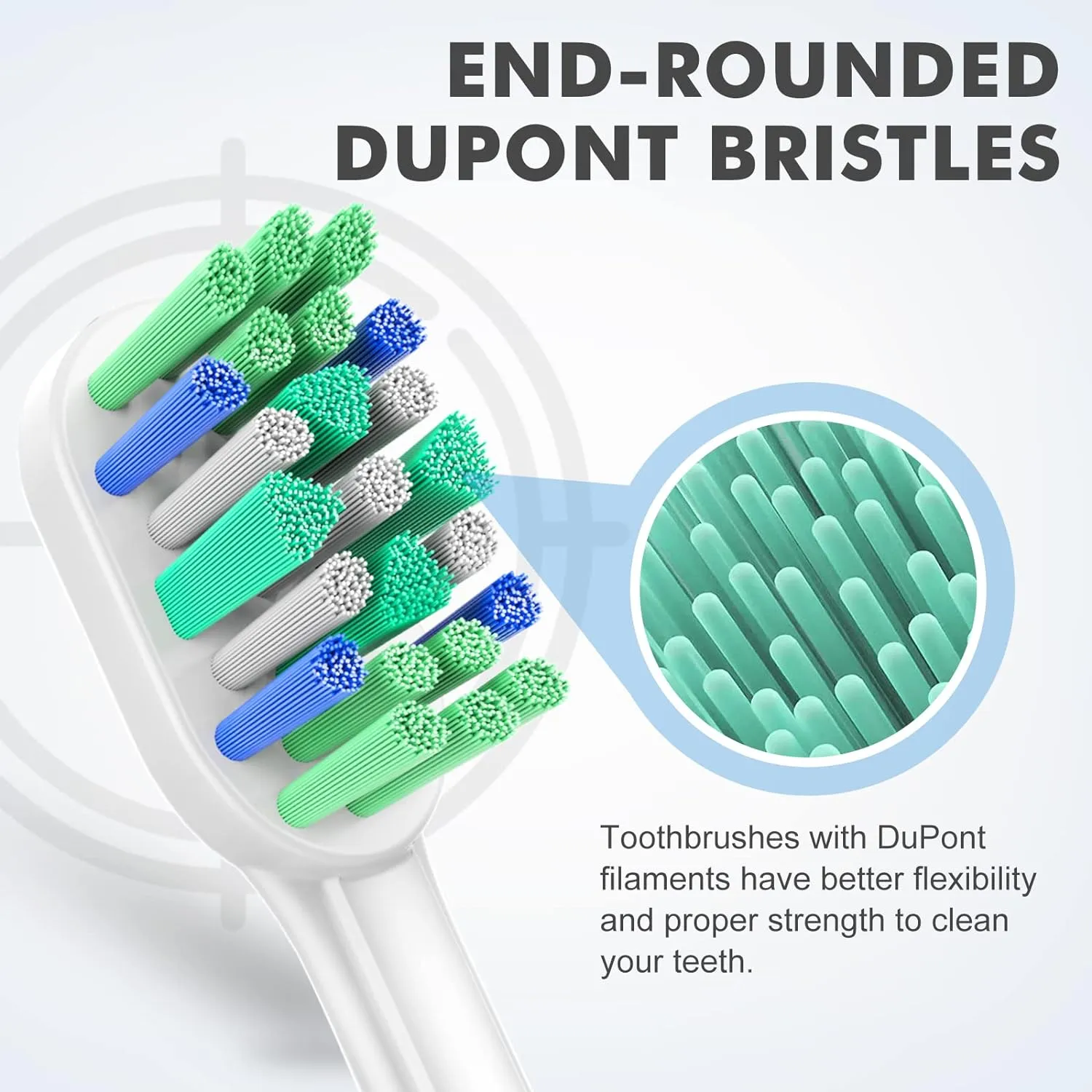 8Pcs Brush Heads for Philips Sonicare-Focused Cleaning