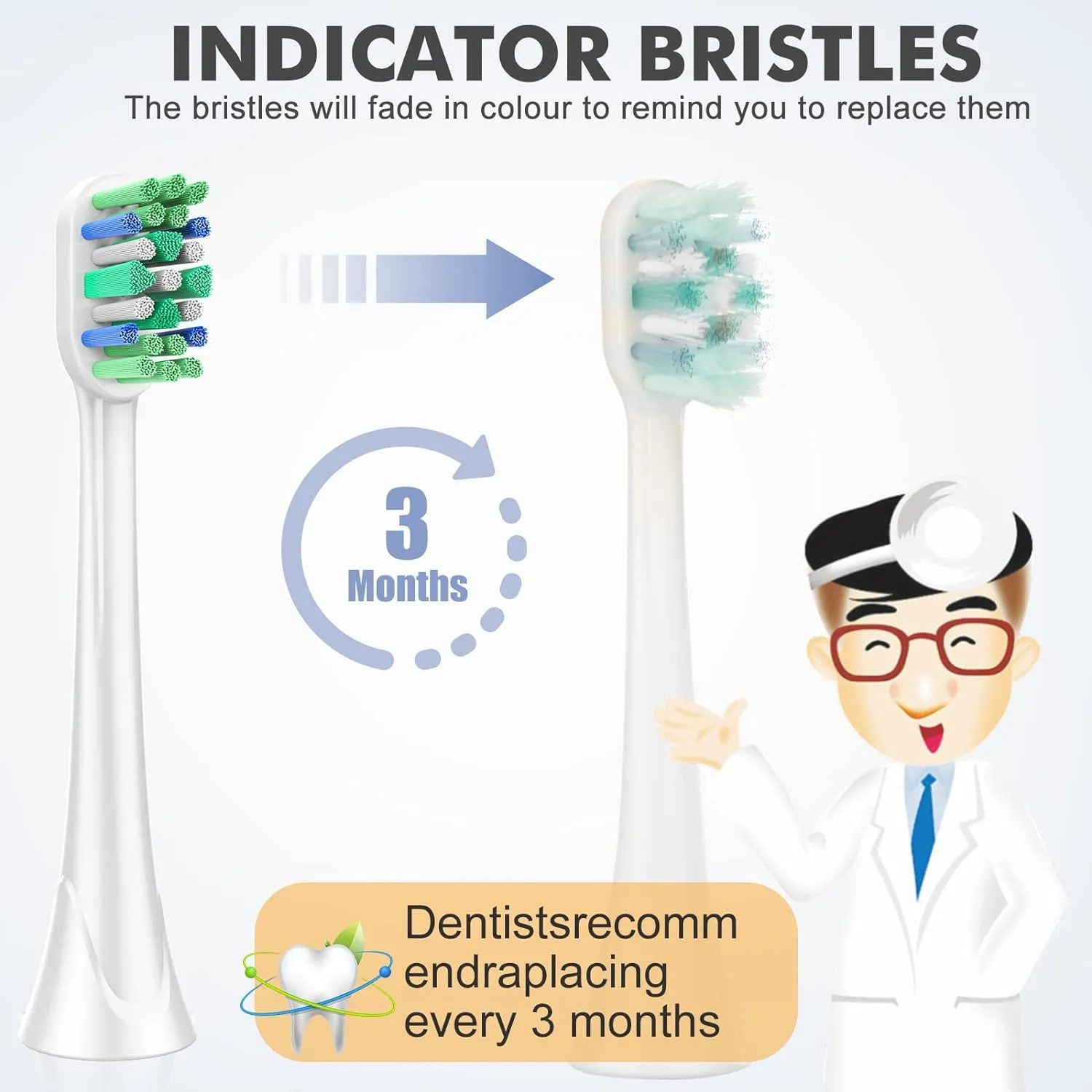 8Pcs Brush Heads for Philips Sonicare-Focused Cleaning
