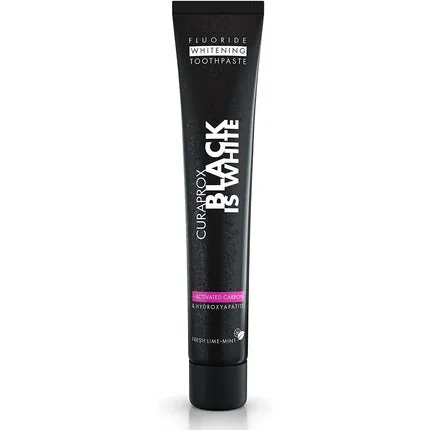 Black Is White Toothpaste 60 ml - Whitening Toothpaste with Activated Charcoal - Sls-Free Toothpaste without Microplastics without Triclosan and Fluoride , Curaprox