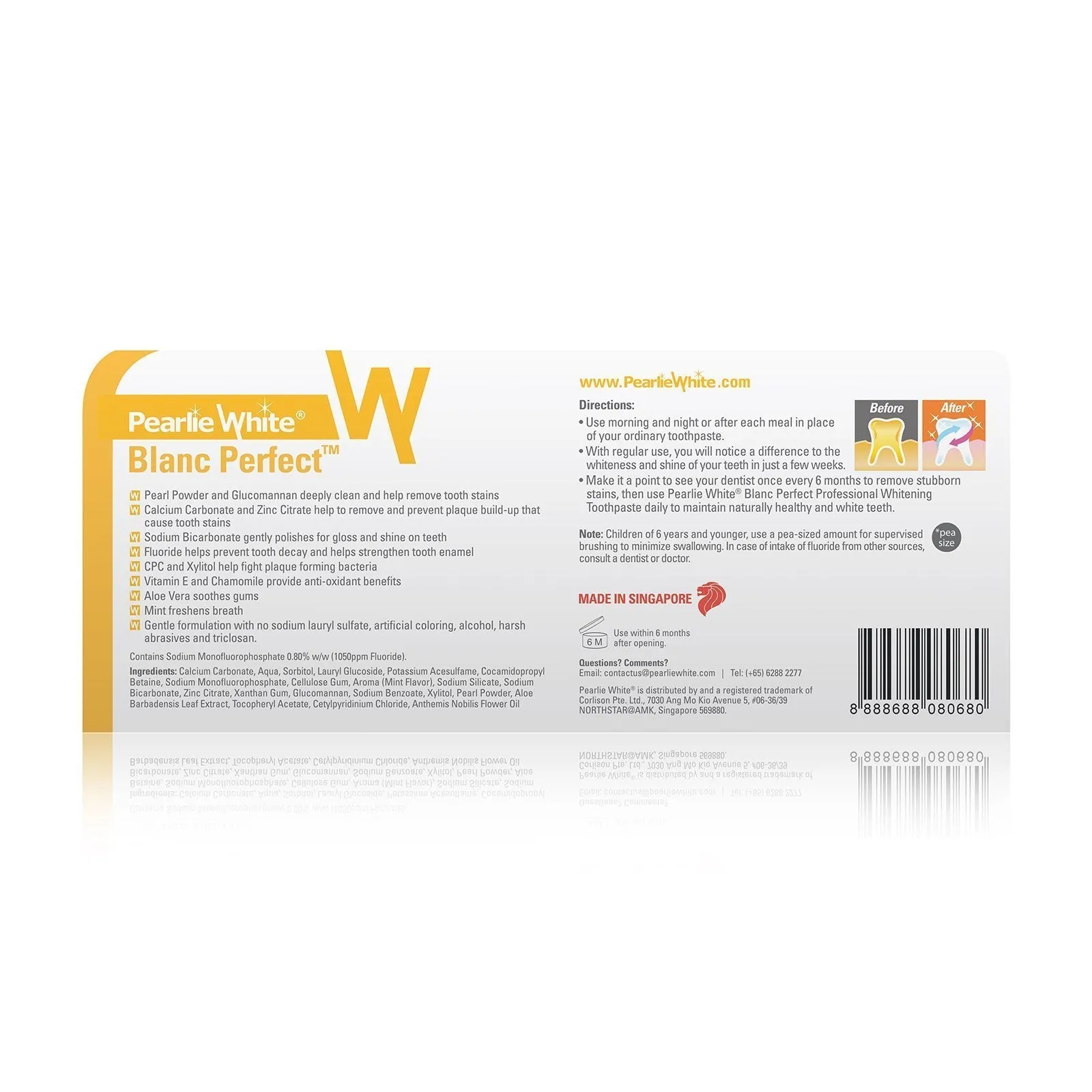Blanc Perfect Professional Whitening Fluoride Toothpaste 110gm
