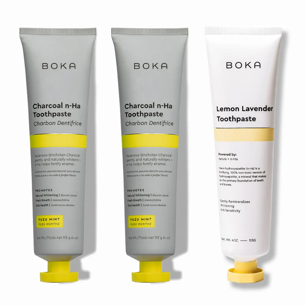 Charcoal Yuzu Mint Whitening n-Ha Toothpaste 3-pack
