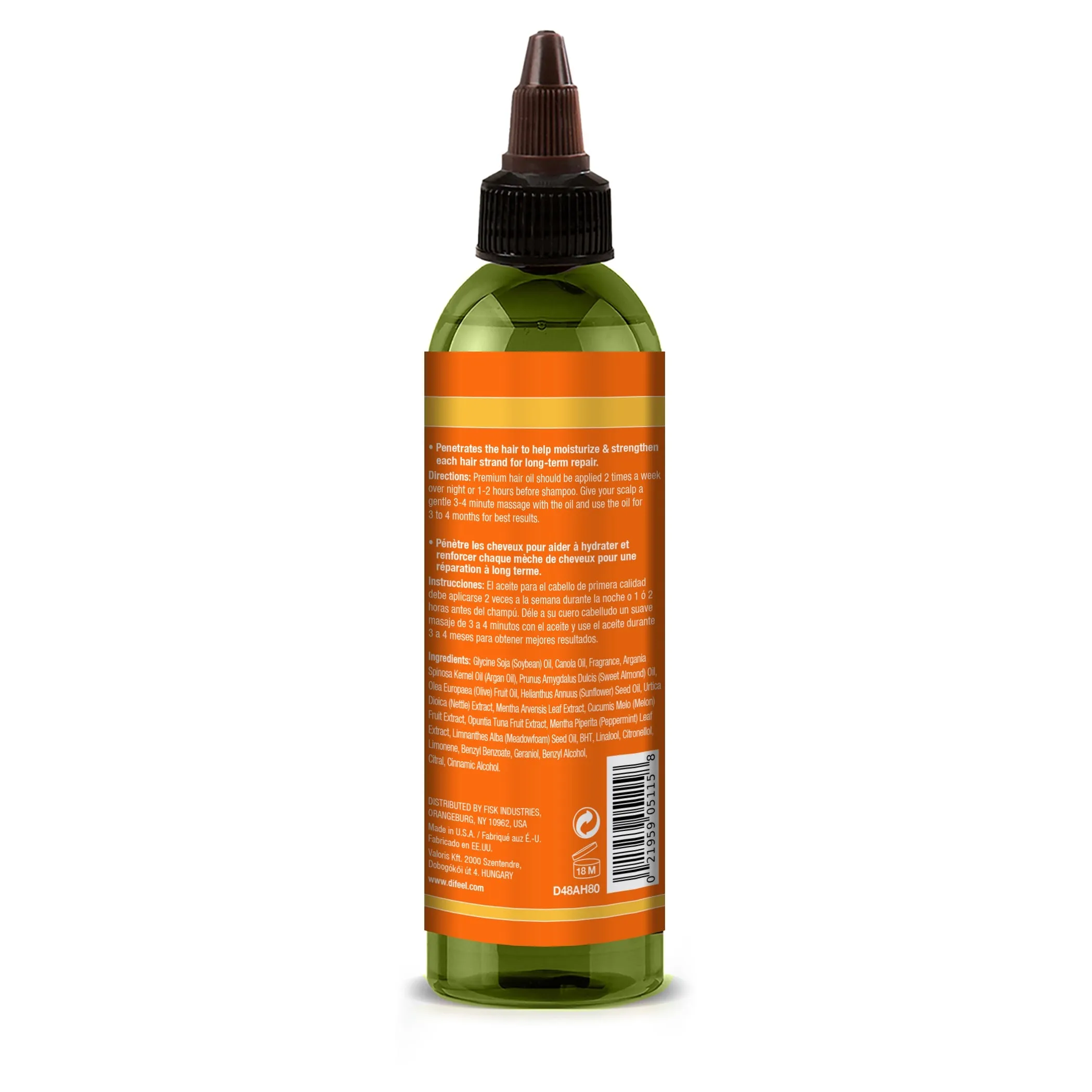 Difeel Argan Hydrating Premium Hair Oil 8 oz.