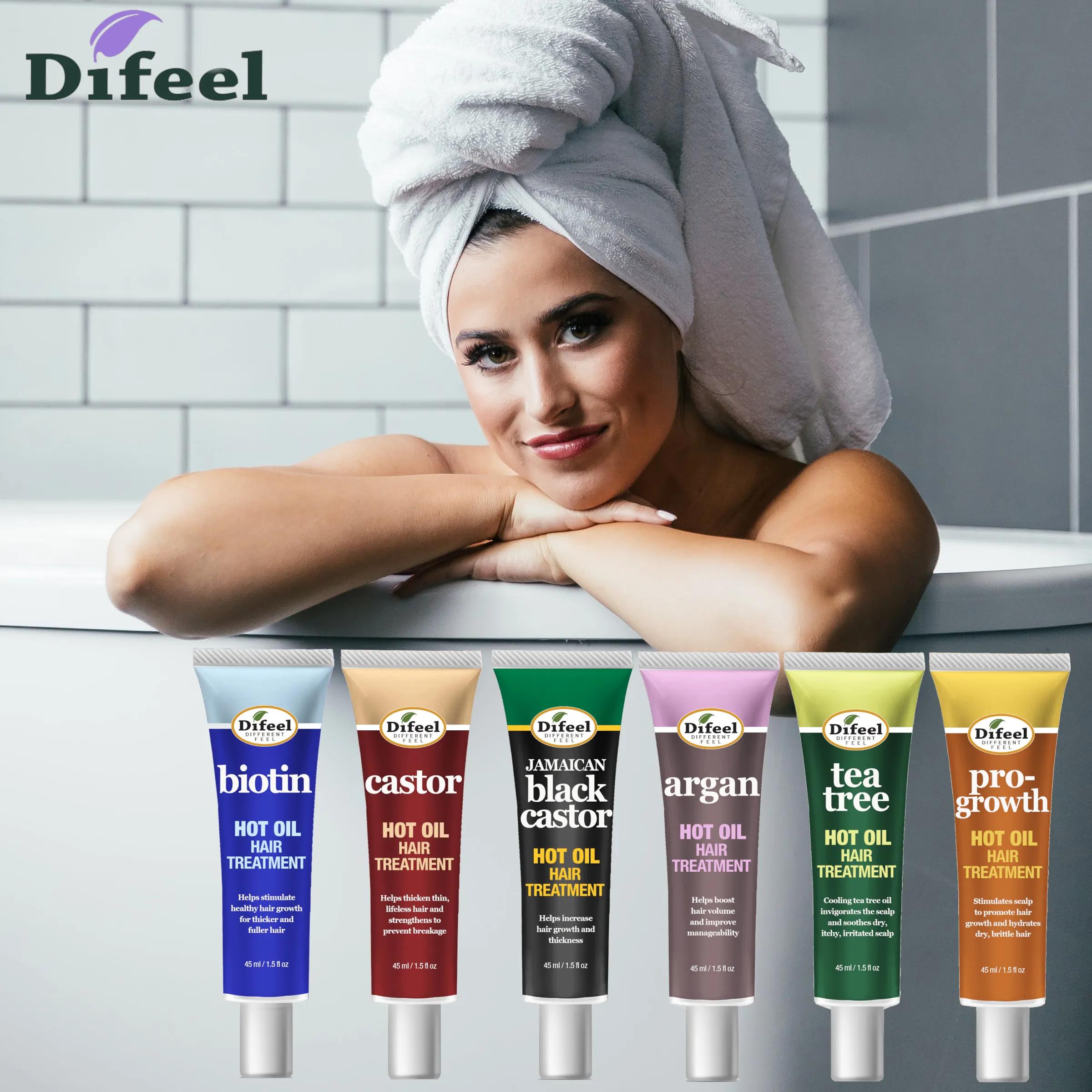 Difeel Hot Oil Hair Treatment with Jamaican Black Castor Oil 1.5 oz.