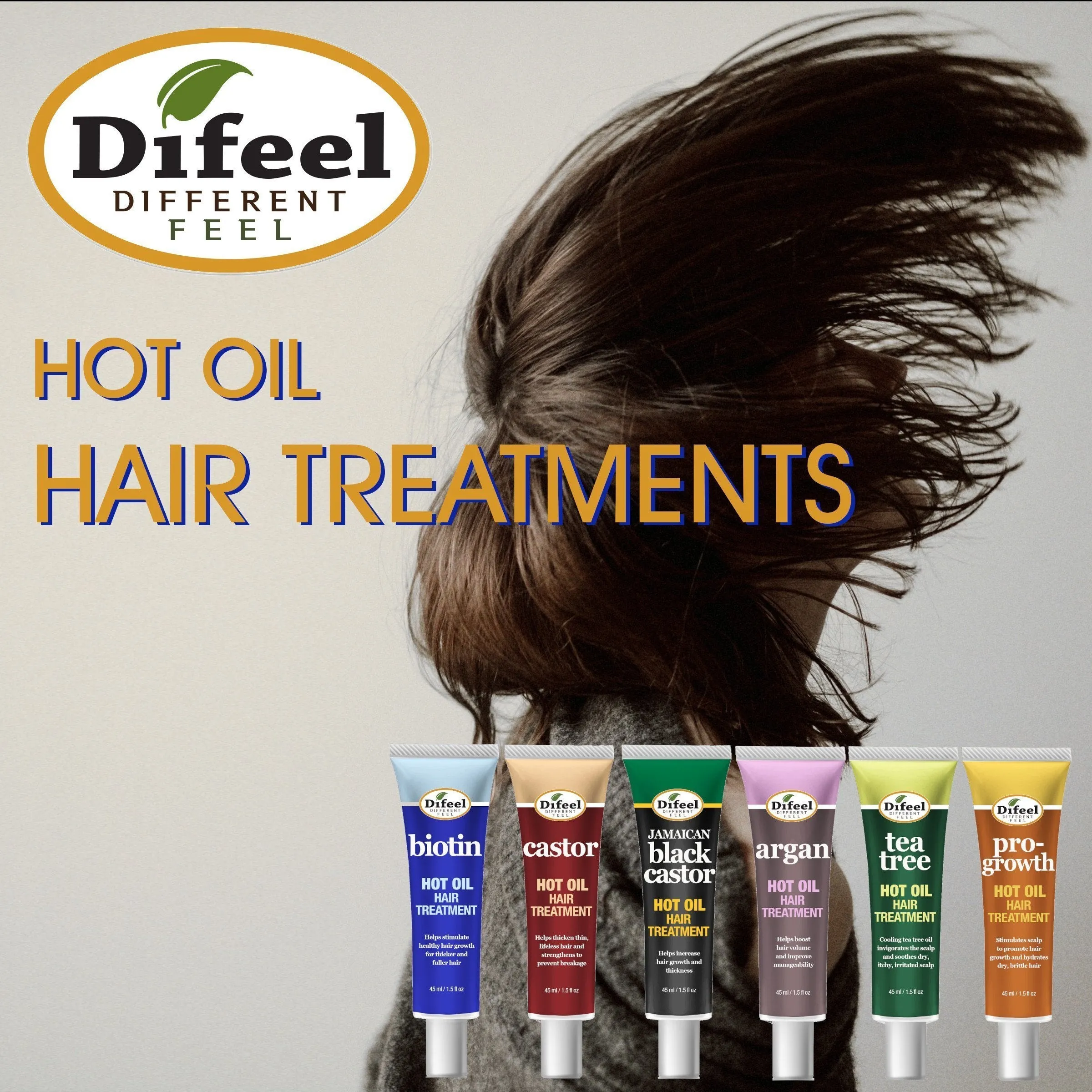 Difeel Hot Oil Hair Treatment with Jamaican Black Castor Oil 1.5 oz.