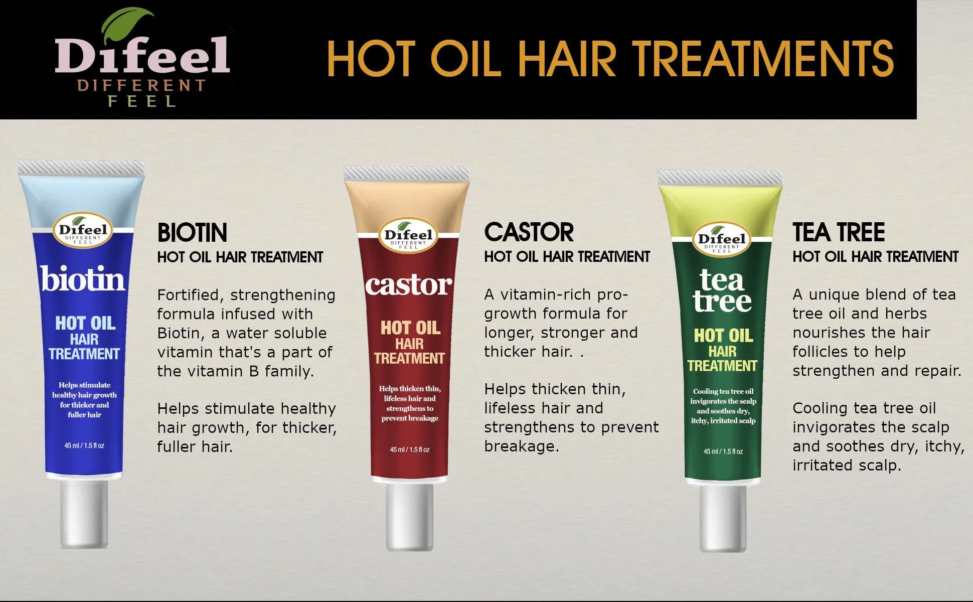 Difeel Hot Oil Hair Treatment with Jamaican Black Castor Oil 1.5 oz.