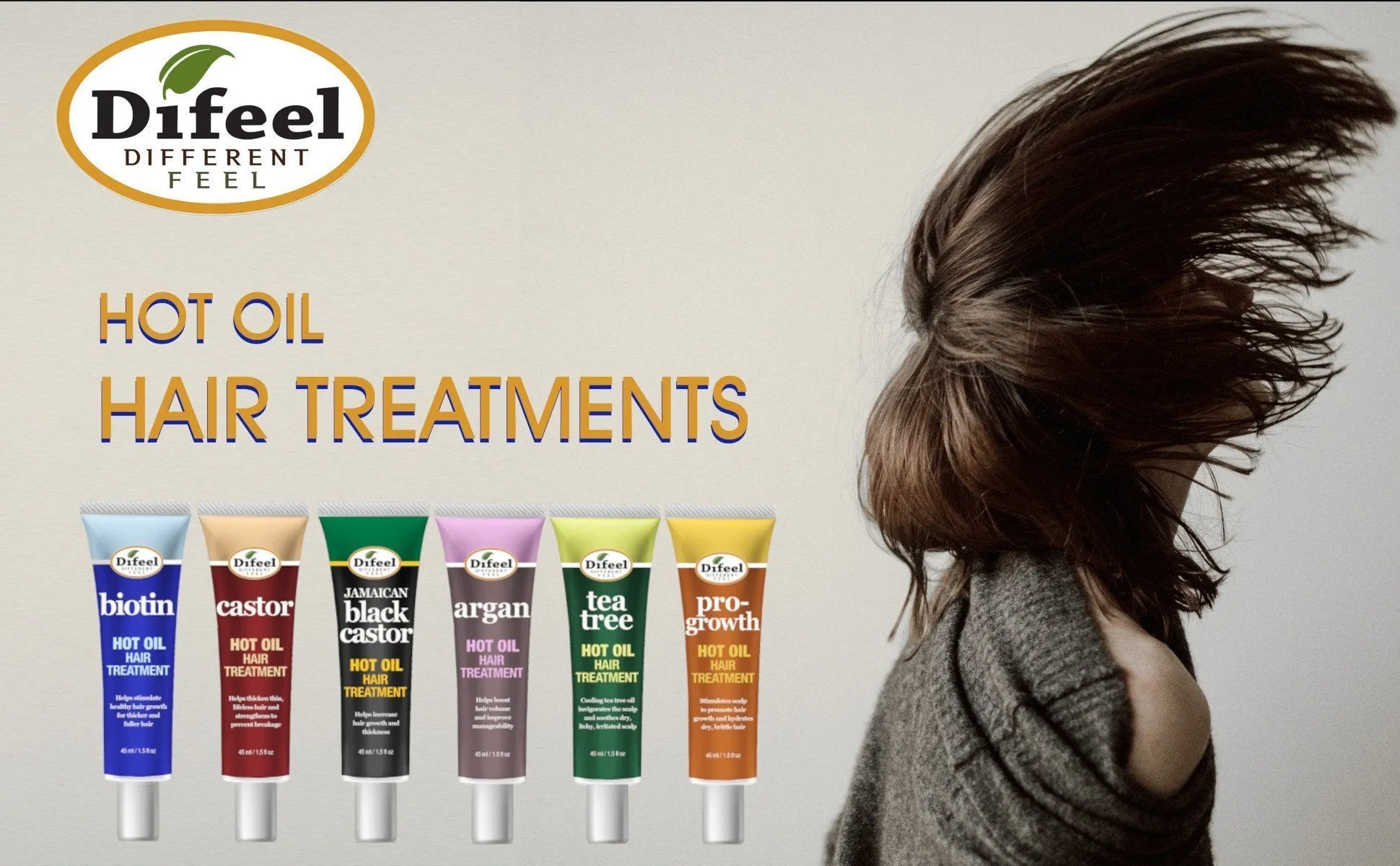 Difeel Hot Oil Hair Treatment with Jamaican Black Castor Oil 1.5 oz.
