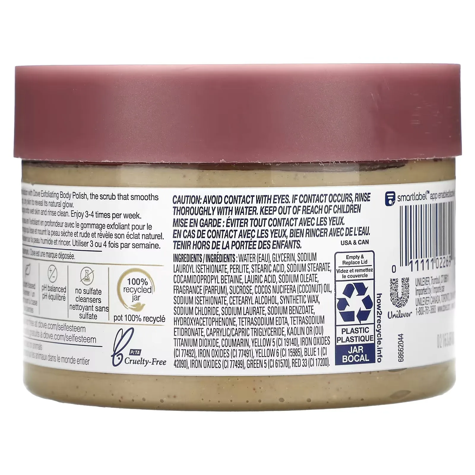 Dove Exfoliating Body Scrub, Brown Sugar and Coconut Oil