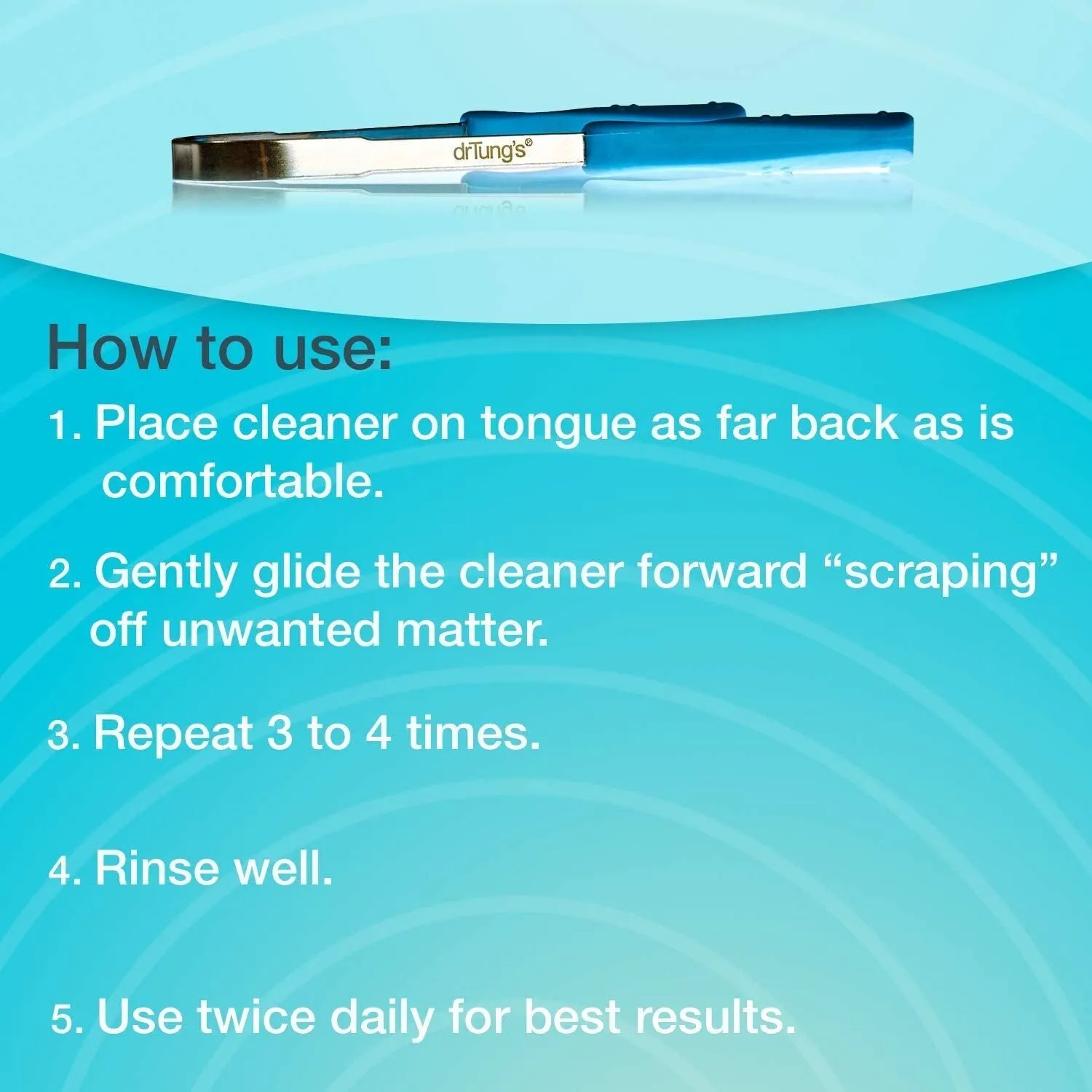 Dr Tung's TONGUE CLEANER Dental Hygiene Stainless Steel Scraper Dr. Tungs