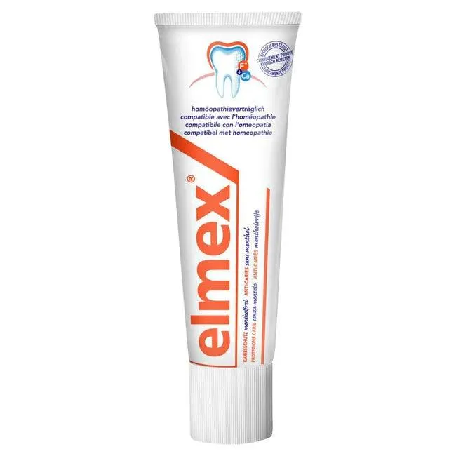 ELMEX menthol-free toothpaste with folding box