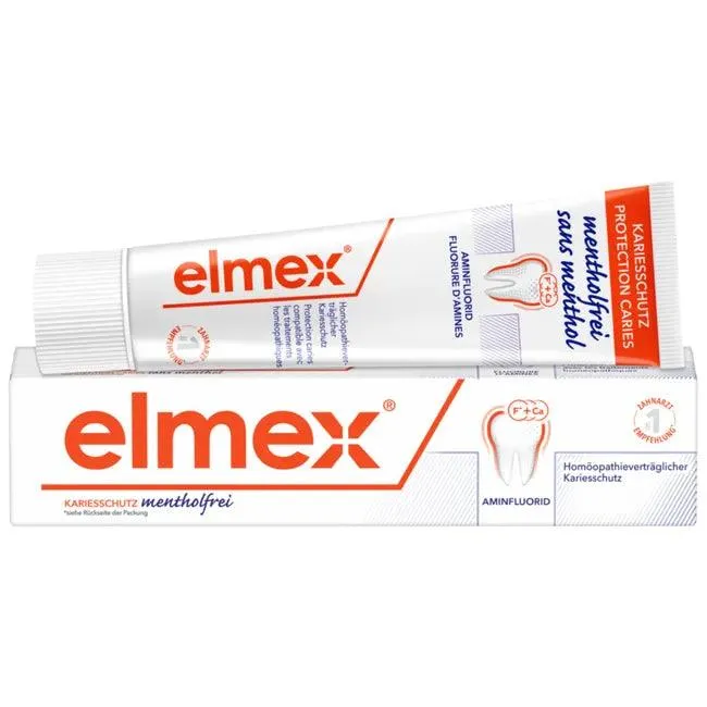 ELMEX menthol-free toothpaste with folding box