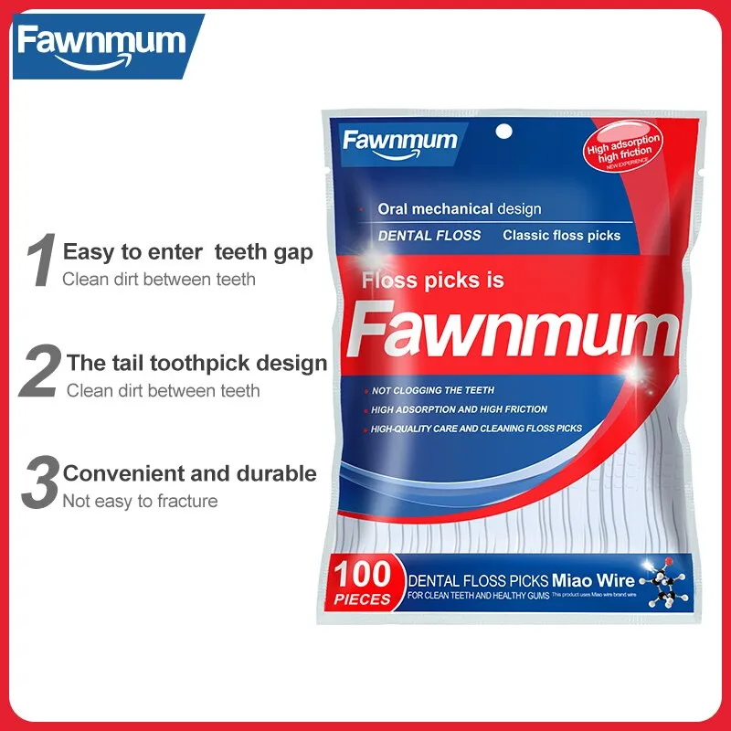 Fawnmum 50/100pcs Dental Floss Flosser Picks Toothpicks Teeth Stick Interdental Brush Tooth Cleaning Dental Floss Pick Oral Care 0ral irrigator
