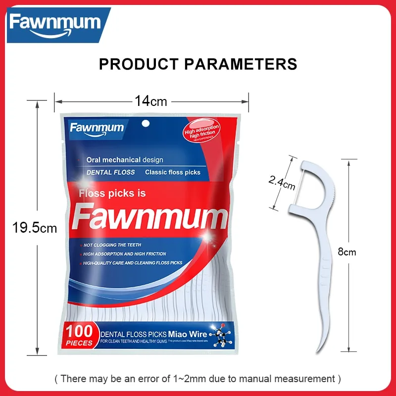 Fawnmum 50/100pcs Dental Floss Flosser Picks Toothpicks Teeth Stick Interdental Brush Tooth Cleaning Dental Floss Pick Oral Care 0ral irrigator