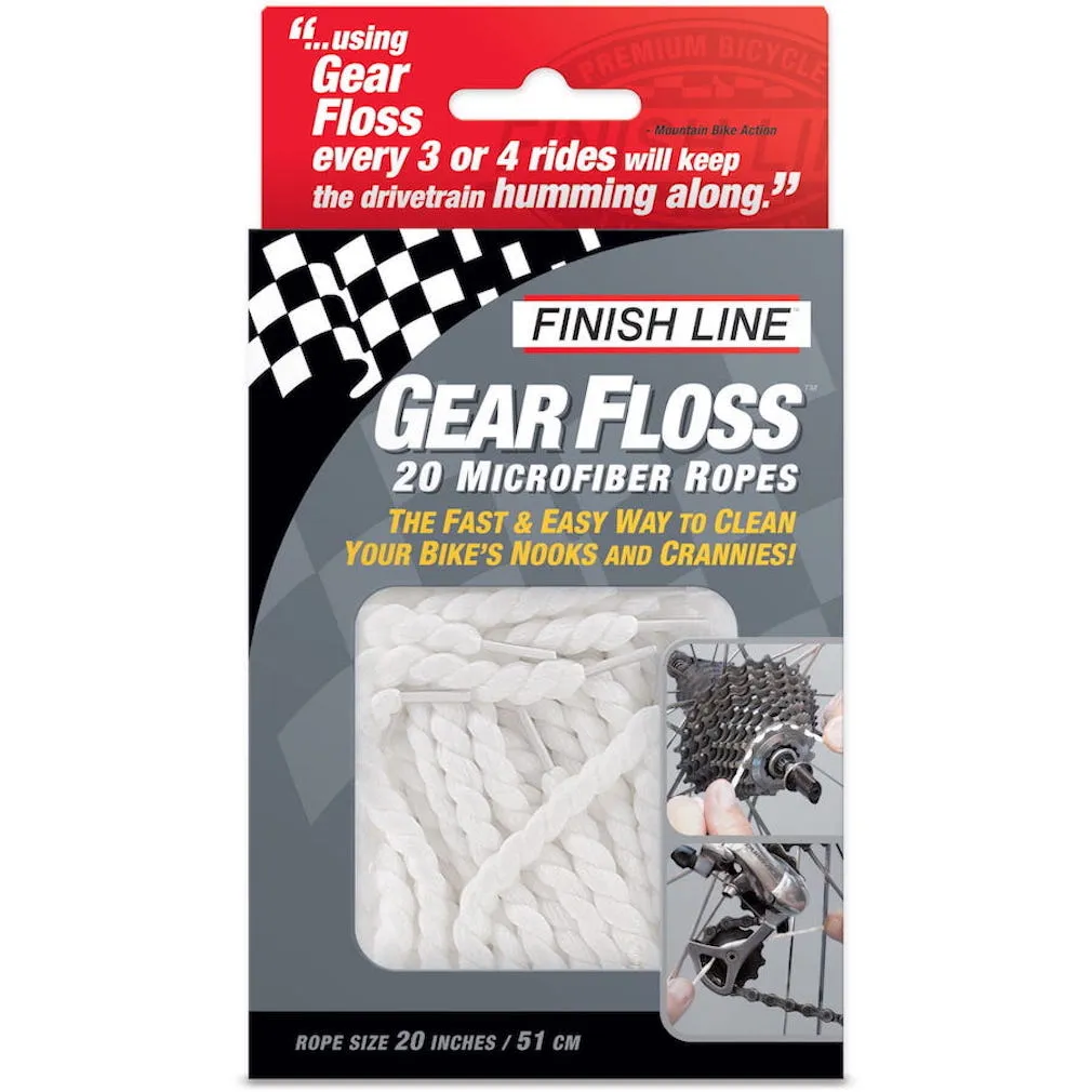 Finish Line Gear Floss Microfiber Cleaning & Detailing Ropes - Pack of 20