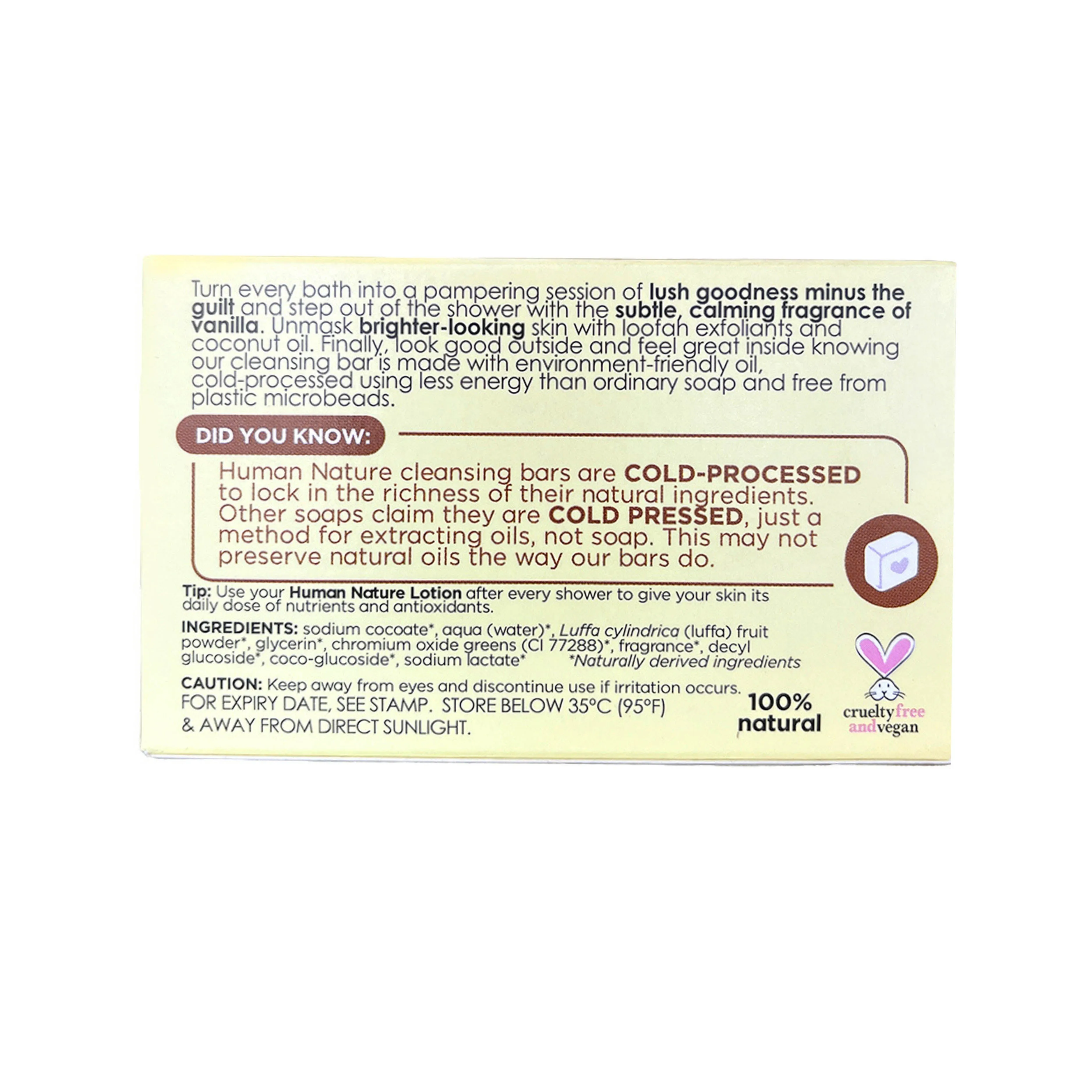 Human Nature Exfoliating Vanilla Bar Soap 120g