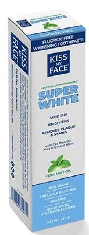 Kiss My Face Tooth Gel Fluoride-Free Super White 4.5oz