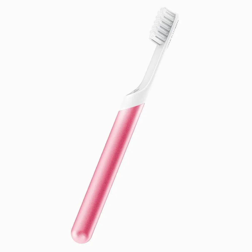 Pink quip Metal Electric Toothbrush Starter Kit with 2-Minute Timer and Travel Case