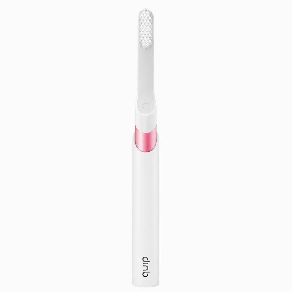 Pink quip Metal Electric Toothbrush Starter Kit with 2-Minute Timer and Travel Case